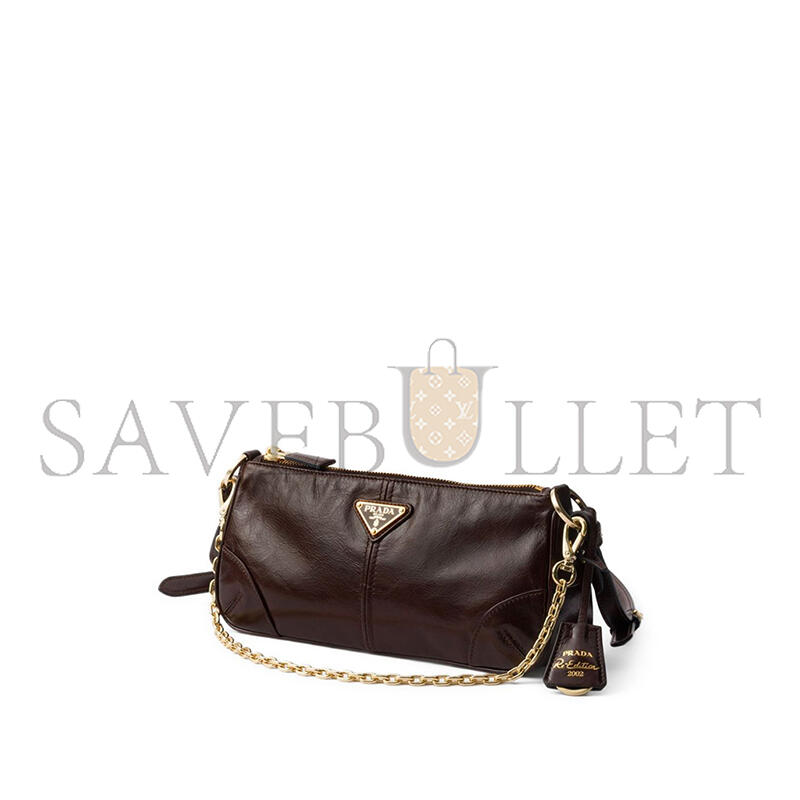 PRADA RE-EDITION 2002 MEDIUM LEATHER SHOULDER BAG 1BC221 (26*11.5*6cm)